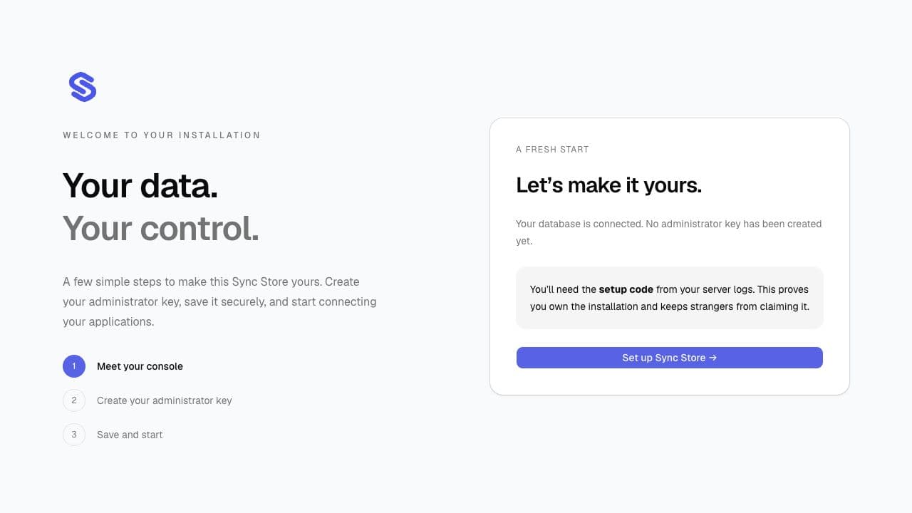 First-time installation onboarding